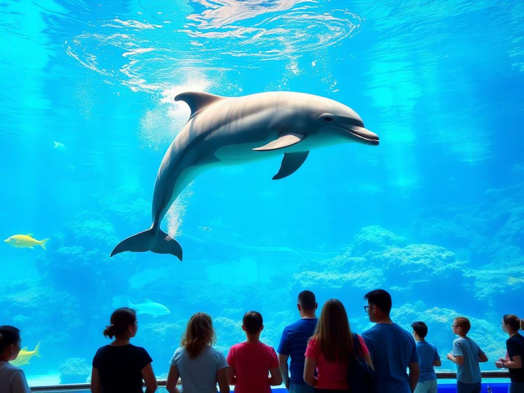 Dolphin swimming in the Clearwater Marine Aquarium